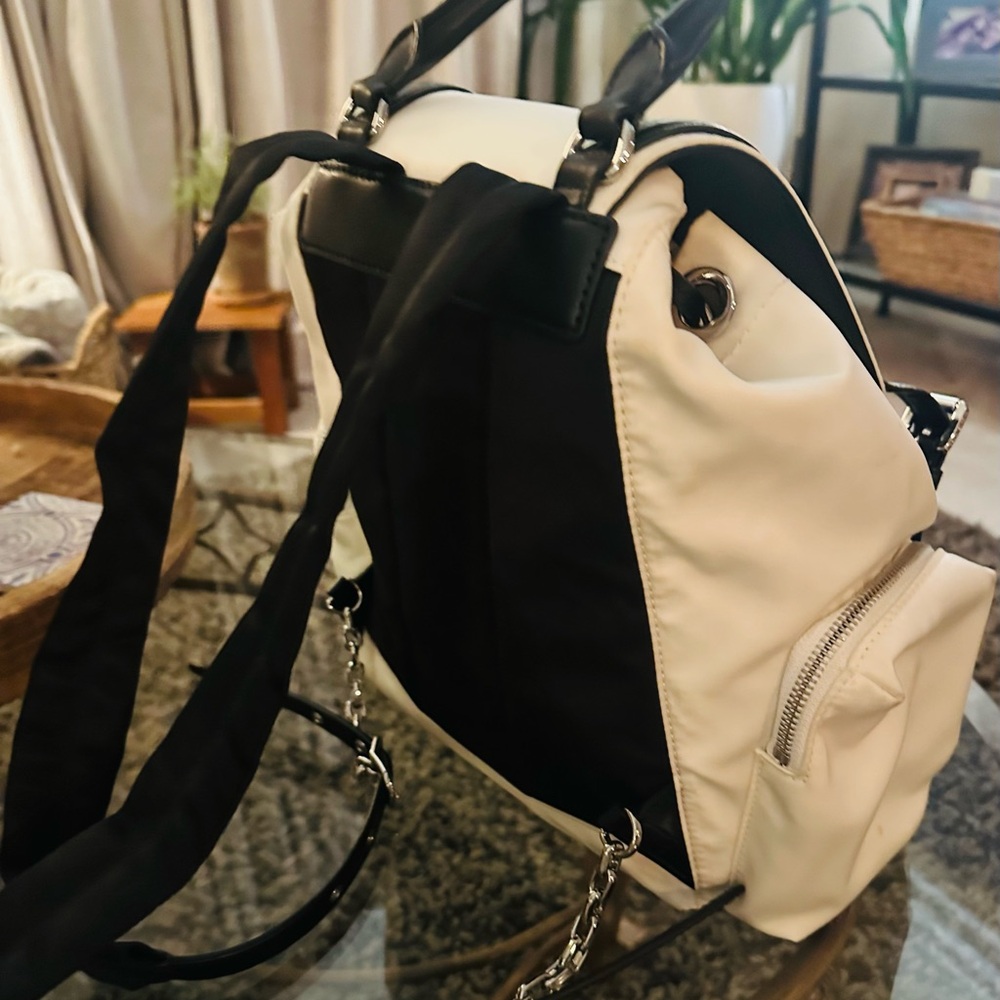 Michael Kors Cream and Black Drawstring Backpack - Picture 3 of 4
